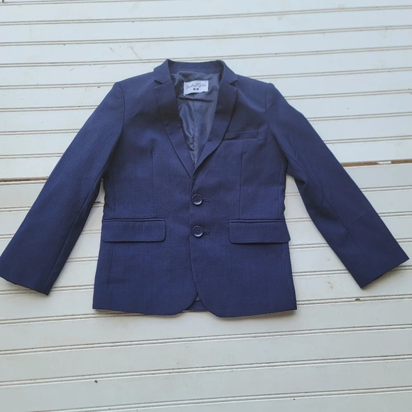 Jewels & Gents 100% Polyester Boys Dress Coat Suit Blazer Blue Formal Sz 6 - Picture 1 of 12